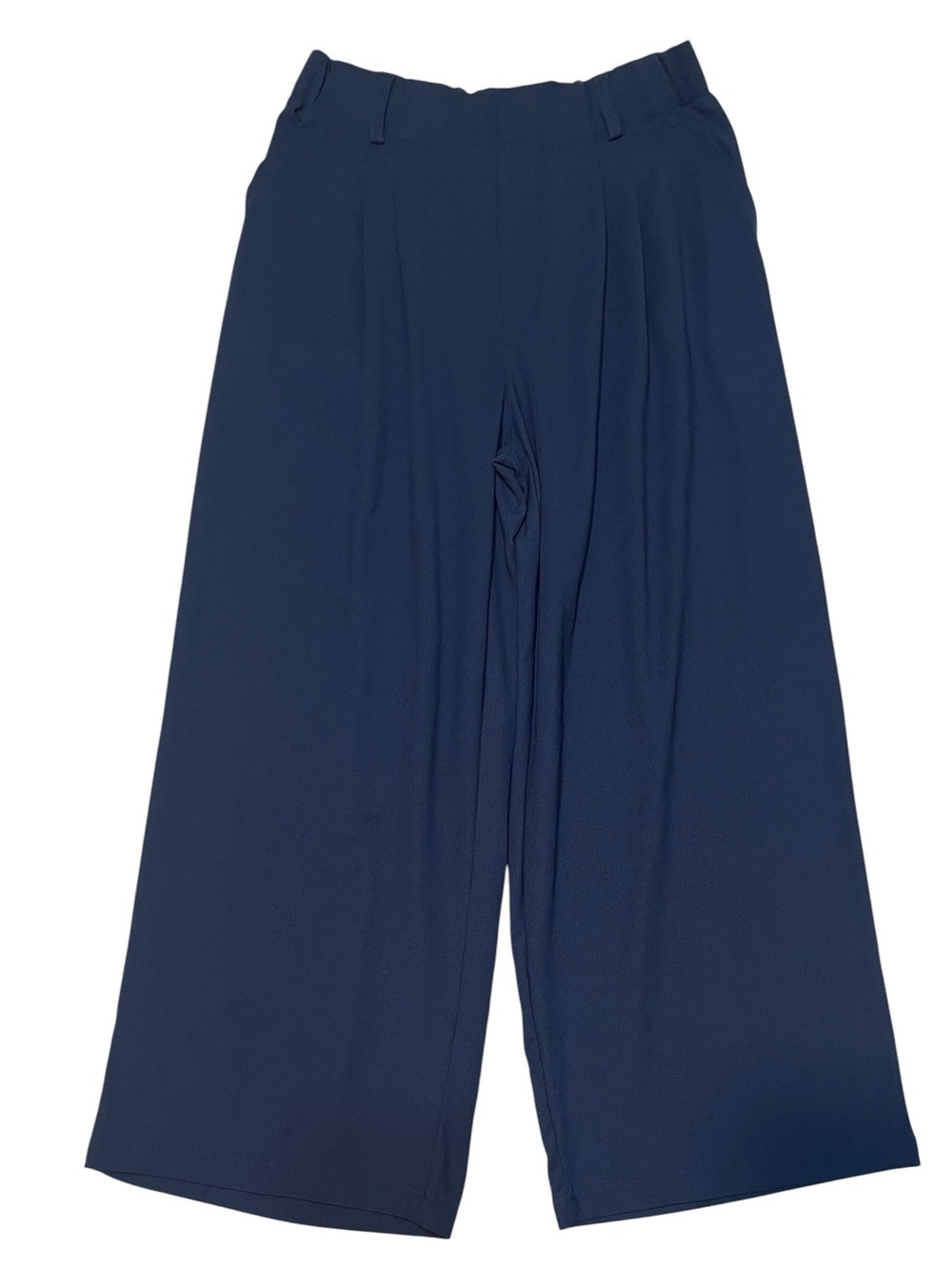 Halara Flex High Waisted Pocket Wide Leg Waffle Work Pants Navy Blue Large